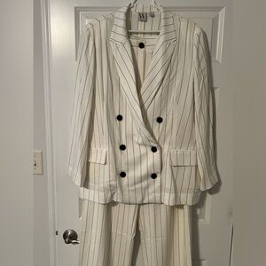BRAND NEW WITH TAGS! Women’s Worthington cream suit with gray pin stripes